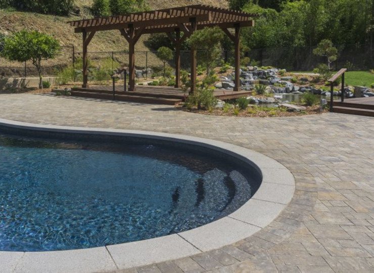 Can paver stones be used around pool areas?